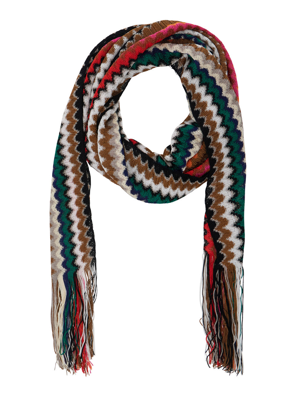 SCARF - Multicolor with Zig Zag Motif in Viscose for Women Scarfs And Foulards