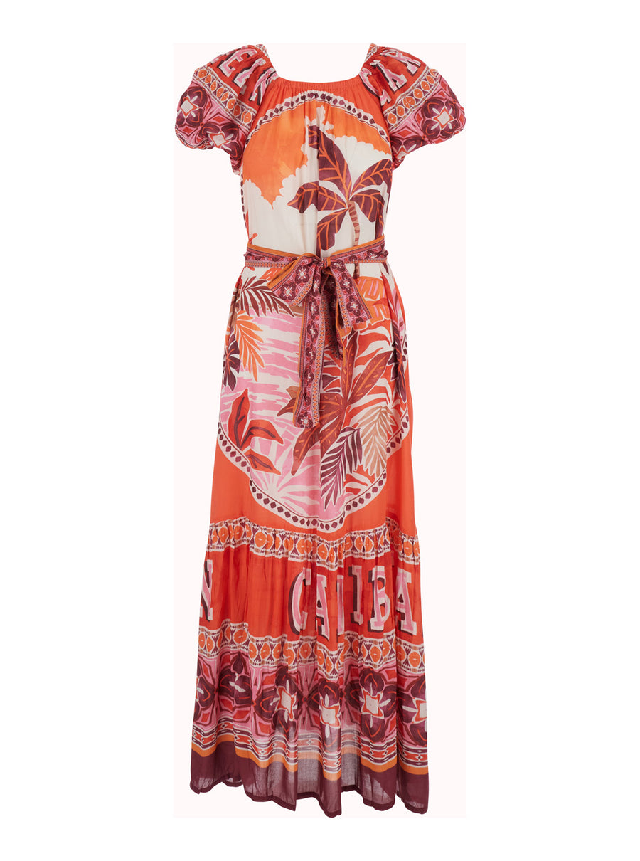 Long Dress Peony Red Modal