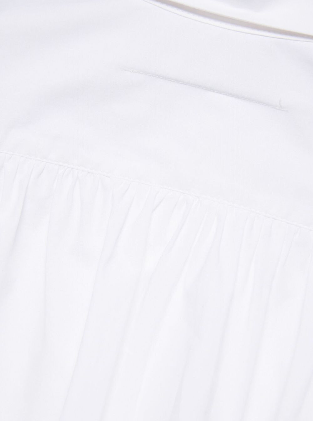White Cotton Shirt with Classic Collar and Tone-on-Tone Patch for Kids Blouses