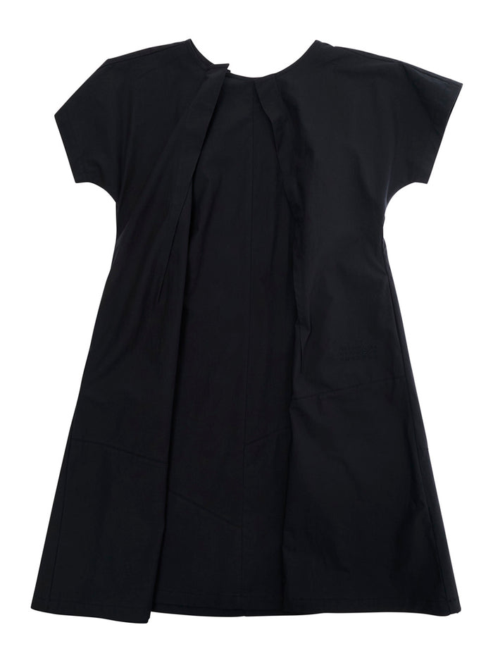 Black Unisex Dress With Long Sleeves And Back Closure Cotton For Men