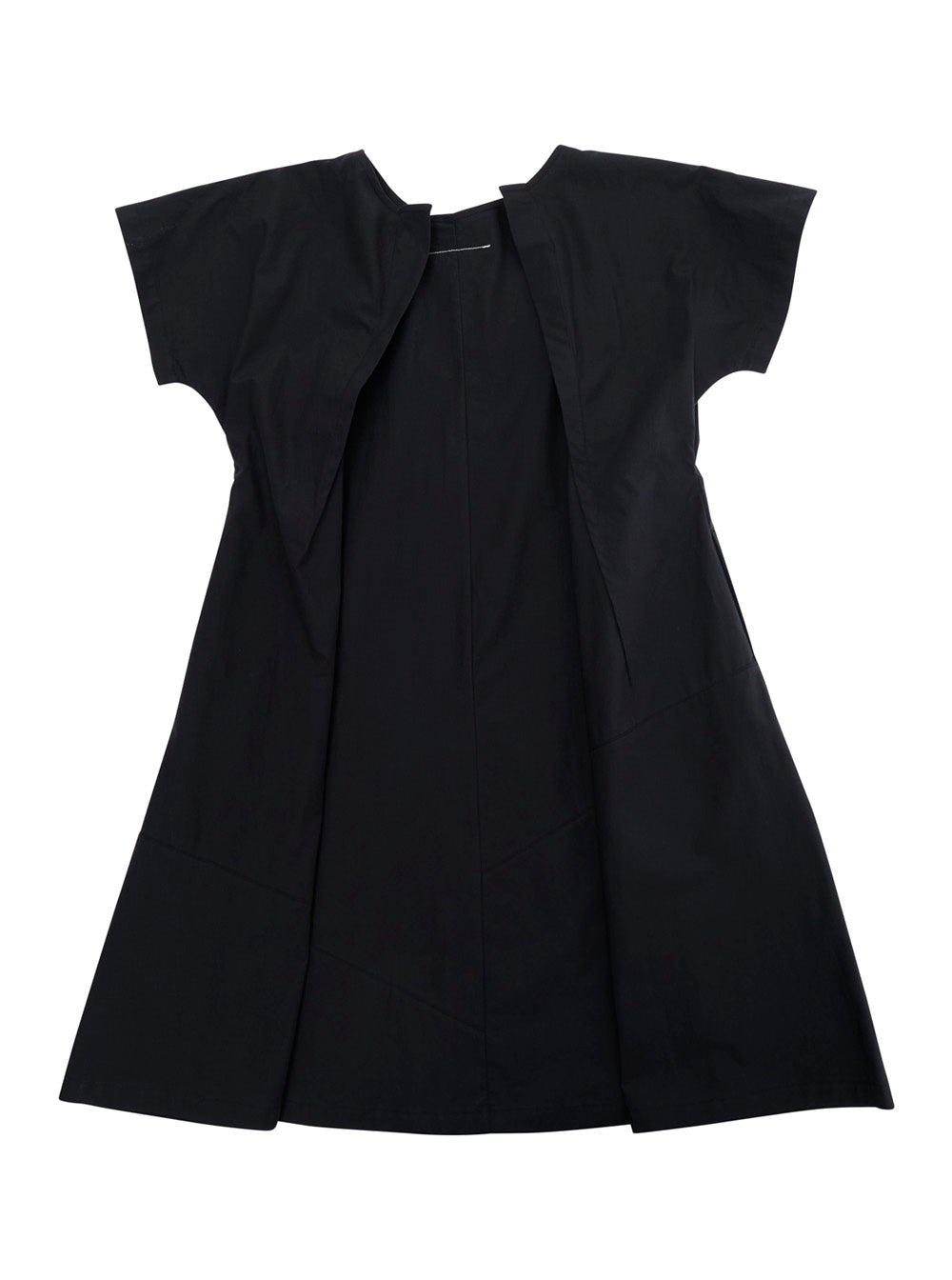 Black Unisex Dress With Long Sleeves And Back Closure Cotton For Men
