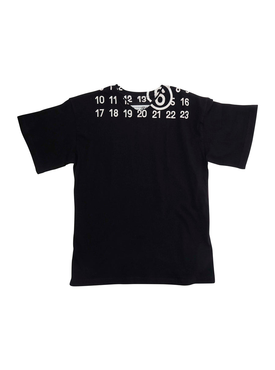 Kids T-Shirt With Numeric Logo - Black Cotton T-shirts