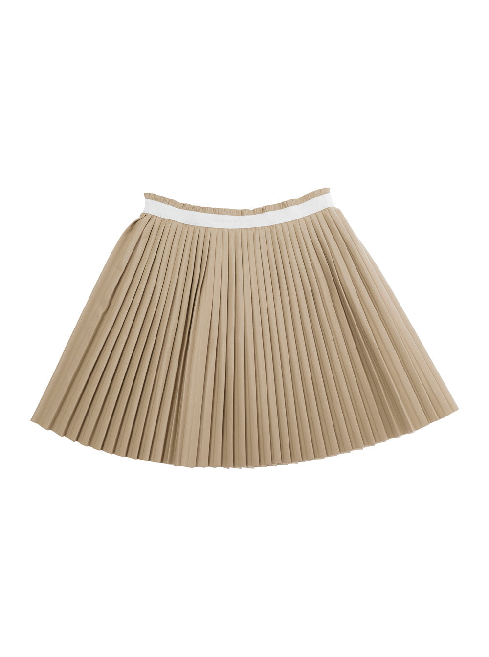 Beige Pleated Skirt With Numeric Loro On The Front Viscose Girl