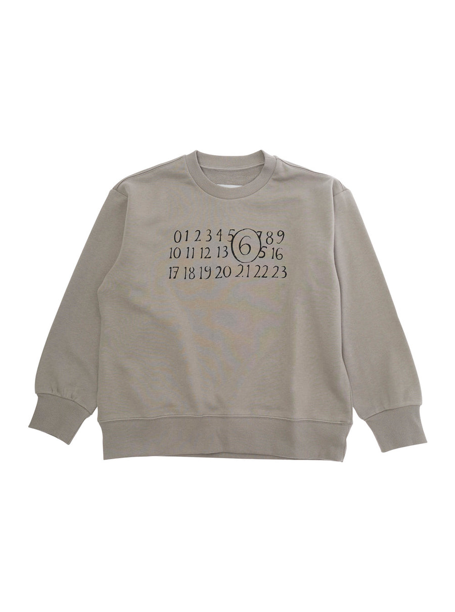 Crewneck Sweatshirt Grey Cotton Hoods & Sweatshirts