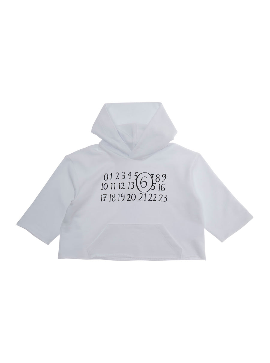 Hooded Sweatshirt White Cotton Kids Hoods & Sweatshirts