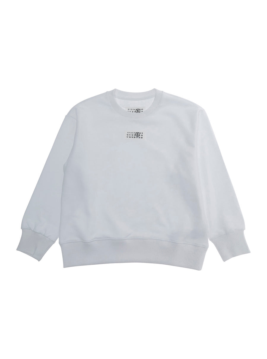 Kids Crewneck Sweatshirt White Cotton Hoods & Sweatshirts