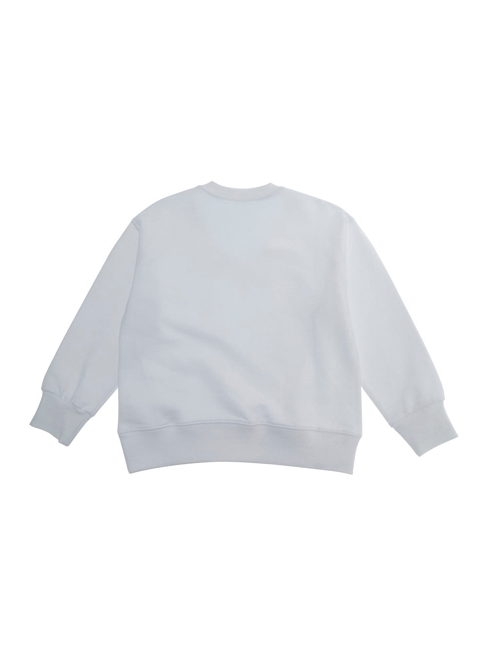 White Cotton Crewneck Sweatshirt with Numeric Logo for Kids Sweatshirts