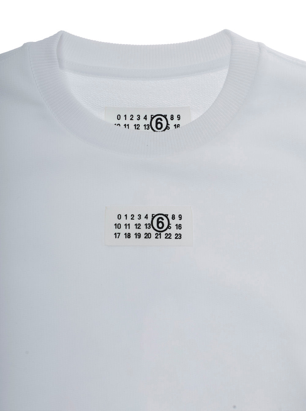 White Cotton Crewneck Sweatshirt with Numeric Logo for Kids Sweatshirts