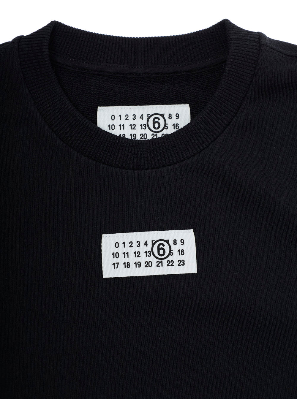 Black Cotton Crewneck Sweatshirt with Numeric Logo for Kids Sweatshirts