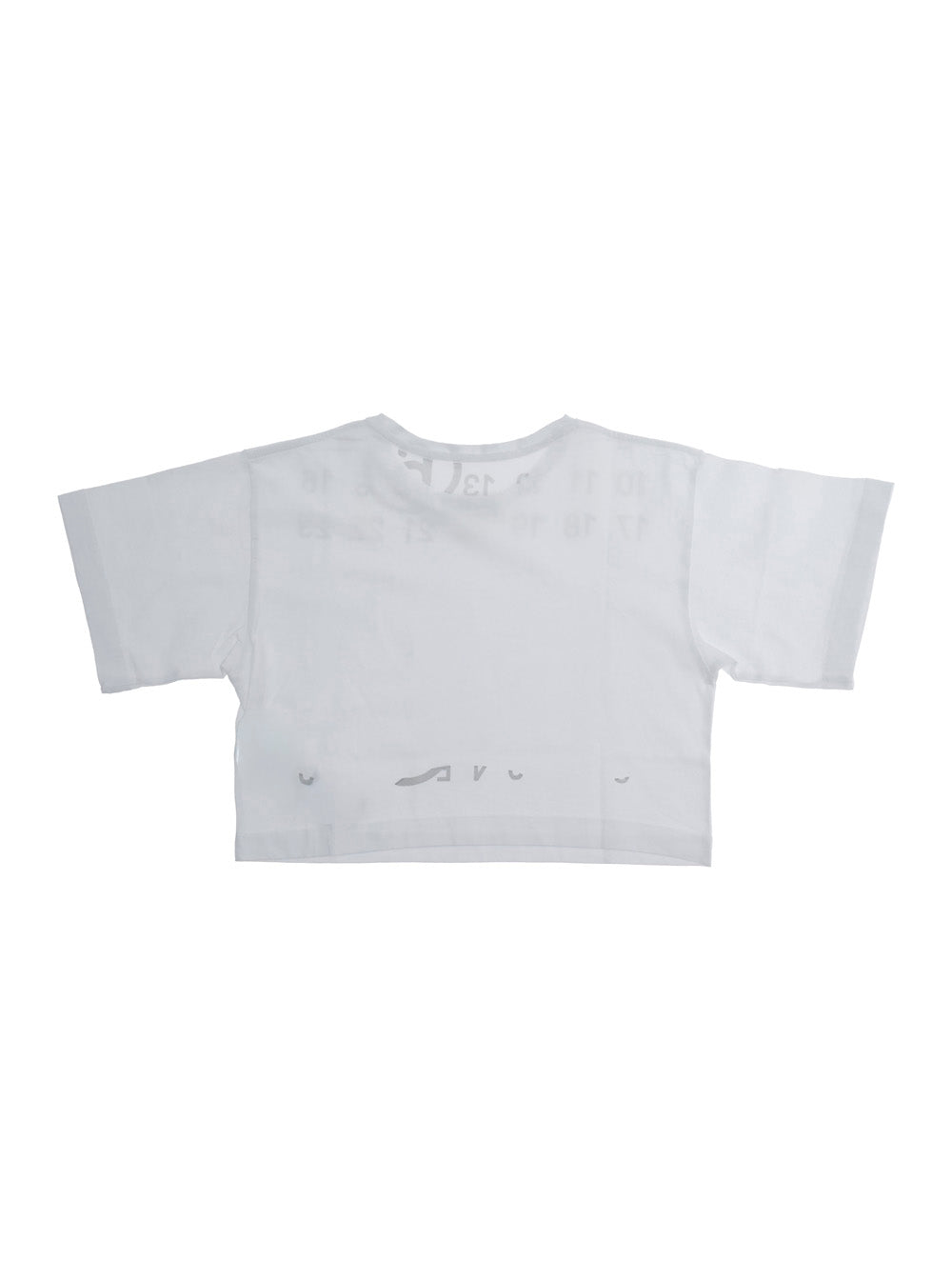 Crew Neck T-Shirt with Numeric Logo on Front in White Cotton for Kids Tshirts And Polo Shirts