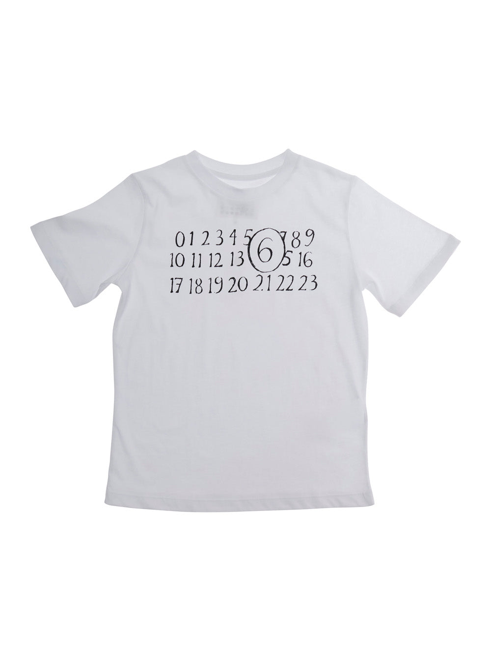 White Crewneck T-Shirt with Logo Print on the Front in Cotton Boy Tshirts And Polo Shirts