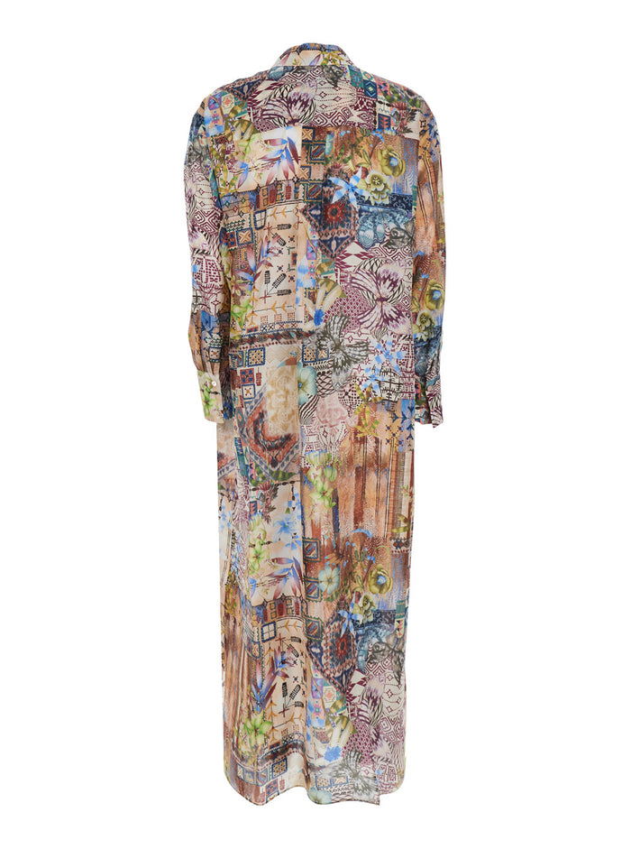 Long Dress JAU Multicolor in Silk for Women