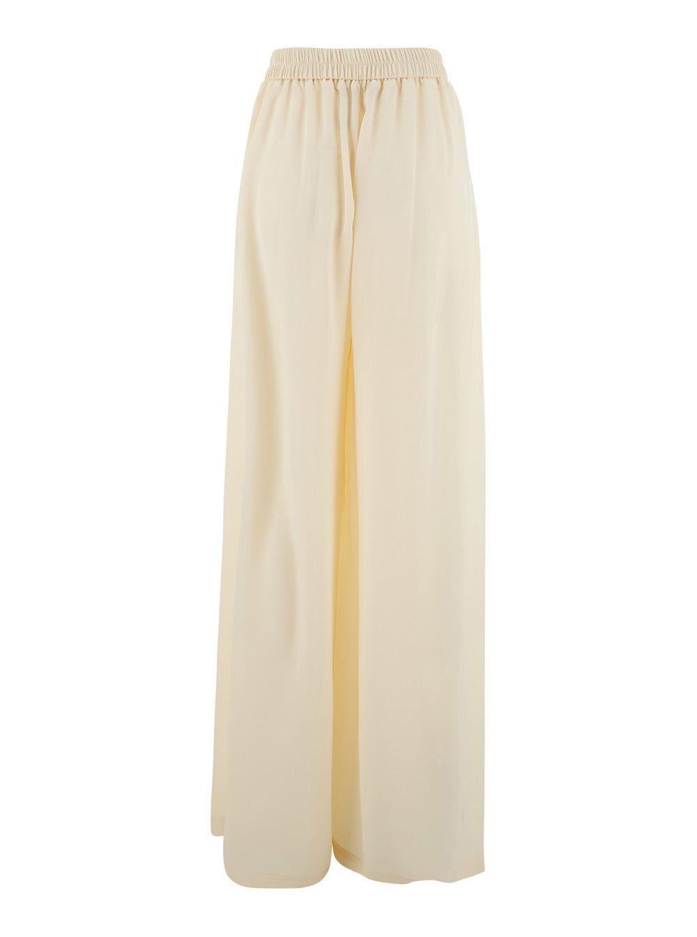 ASPEN PANT - White high-waisted with front pockets Acetate and Silk Women Trousers