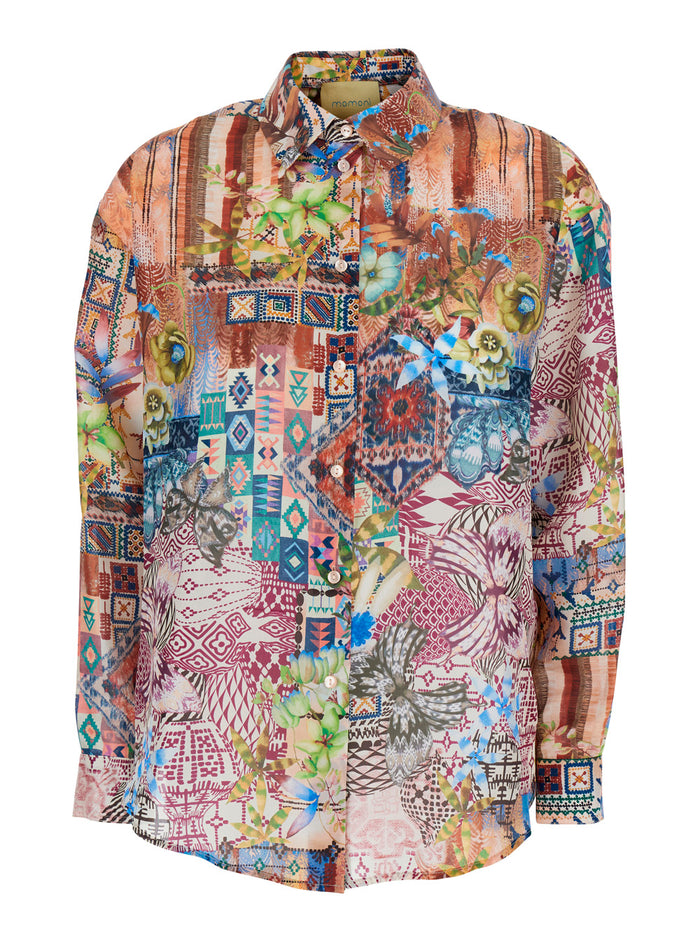 COLONIA SHIRT - Multicolor with Classic Collar and Long Sleeves in Silk for Women Blouses