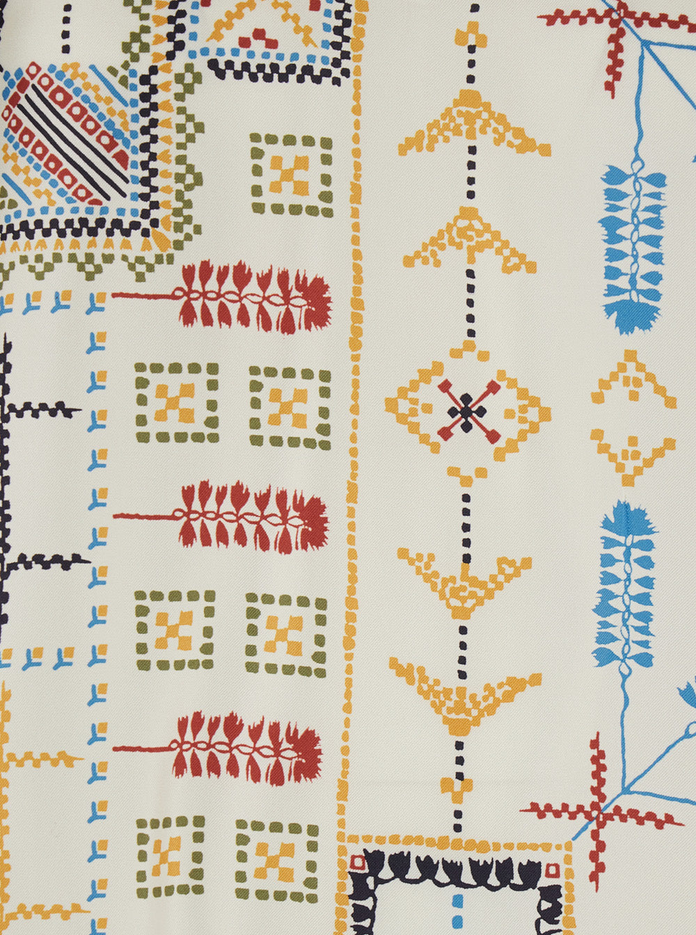 Dress Garcia in Silk with V-Neck and All-Over Multicolor Geometric Print for Women Long