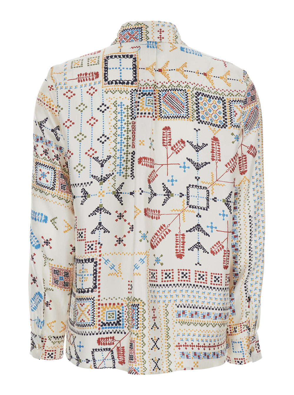 Shirt MOMONì Multicolor with Pointed Collar and All-Over Silk Print for Women Blouses