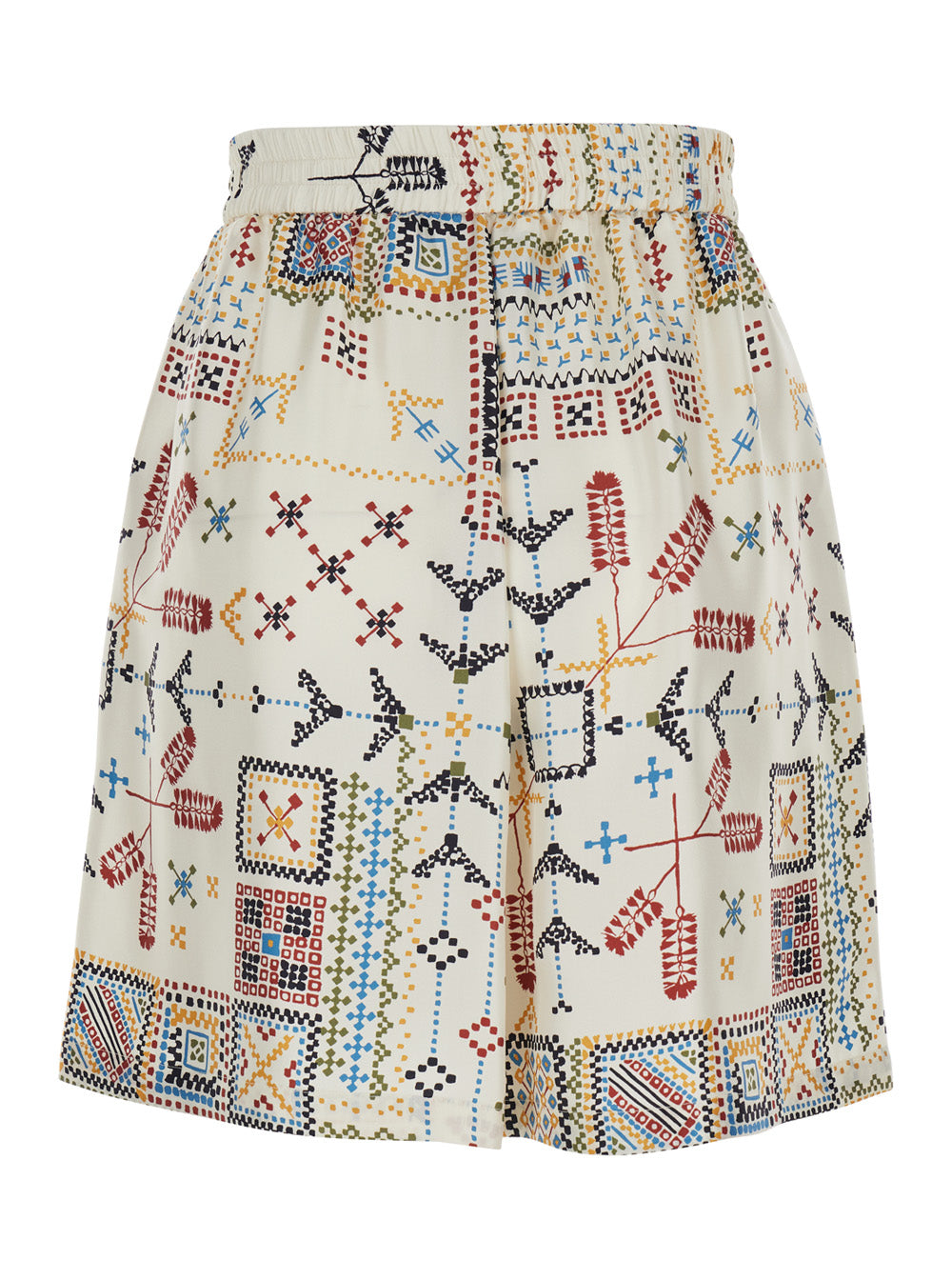 Multicolor Silk Shorts with Elastic Waist for Women And Bermuda