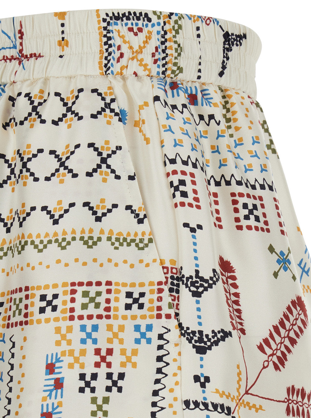 Multicolor Silk Shorts with Elastic Waist for Women And Bermuda