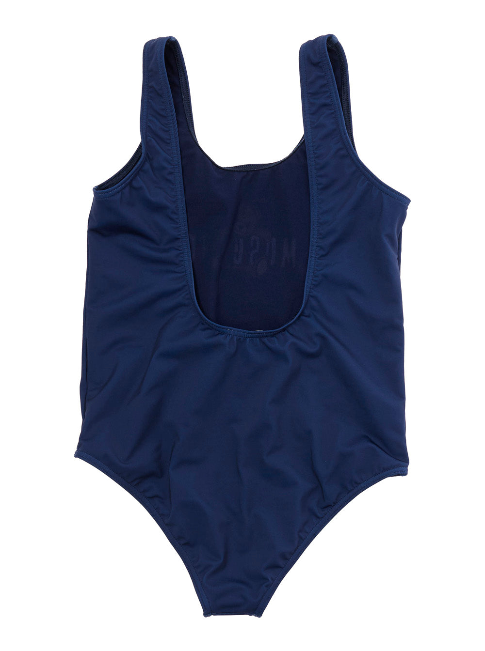 One-Piece Swimsuit Logo with Square Neckline and Print on Front in Tech Fabric Blue Girl Blu Polyamide Elastane Beachwear