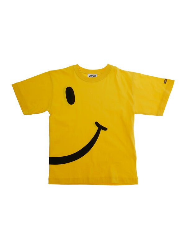 T-Shirt Smile Maxi Print Yellow Cotton T-shirts