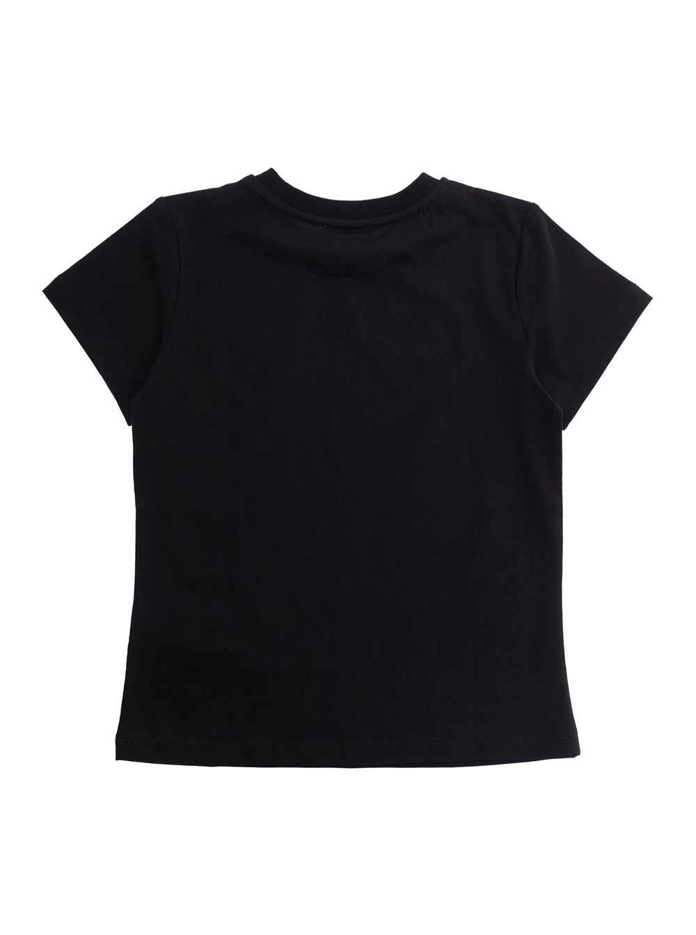 Black Logo T-Shirt with Front in Cotton for Girls Tshirts And Polo Shirts