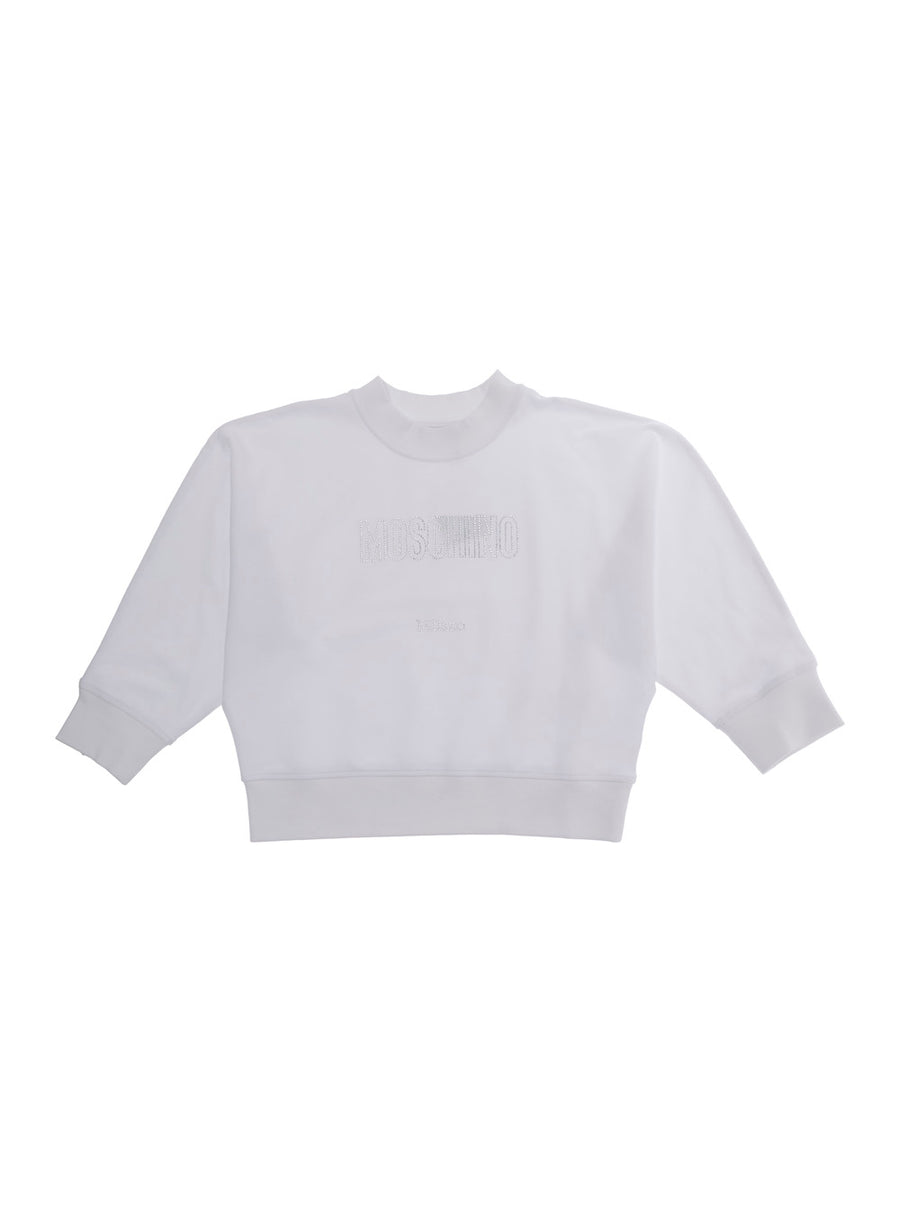 Crewneck Sweatshirt White Cotton Hoods & Sweatshirts