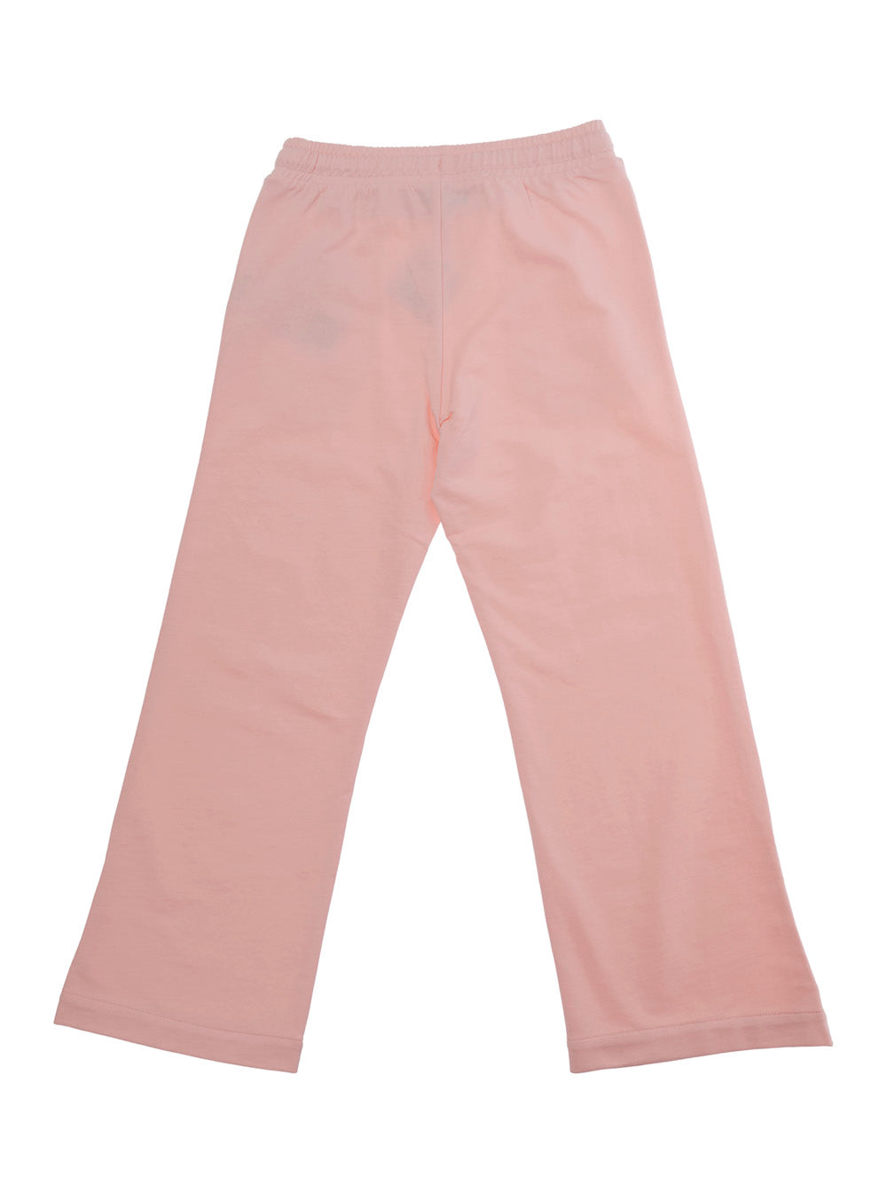 Pink Cotton Pants with Elastic Waist and Drawstring Logo on the Front for Girls Trousers