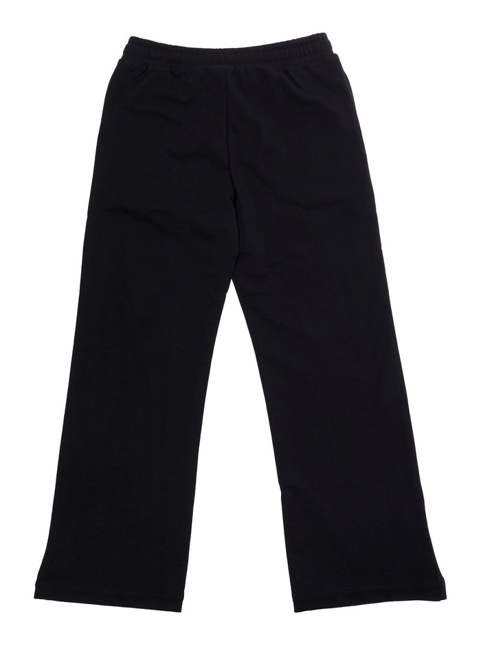 Pants HDP06ZLCA1960100 Black with Elastic Waist and Drawstring Logo on the Front in Cotton for Girls Trousers