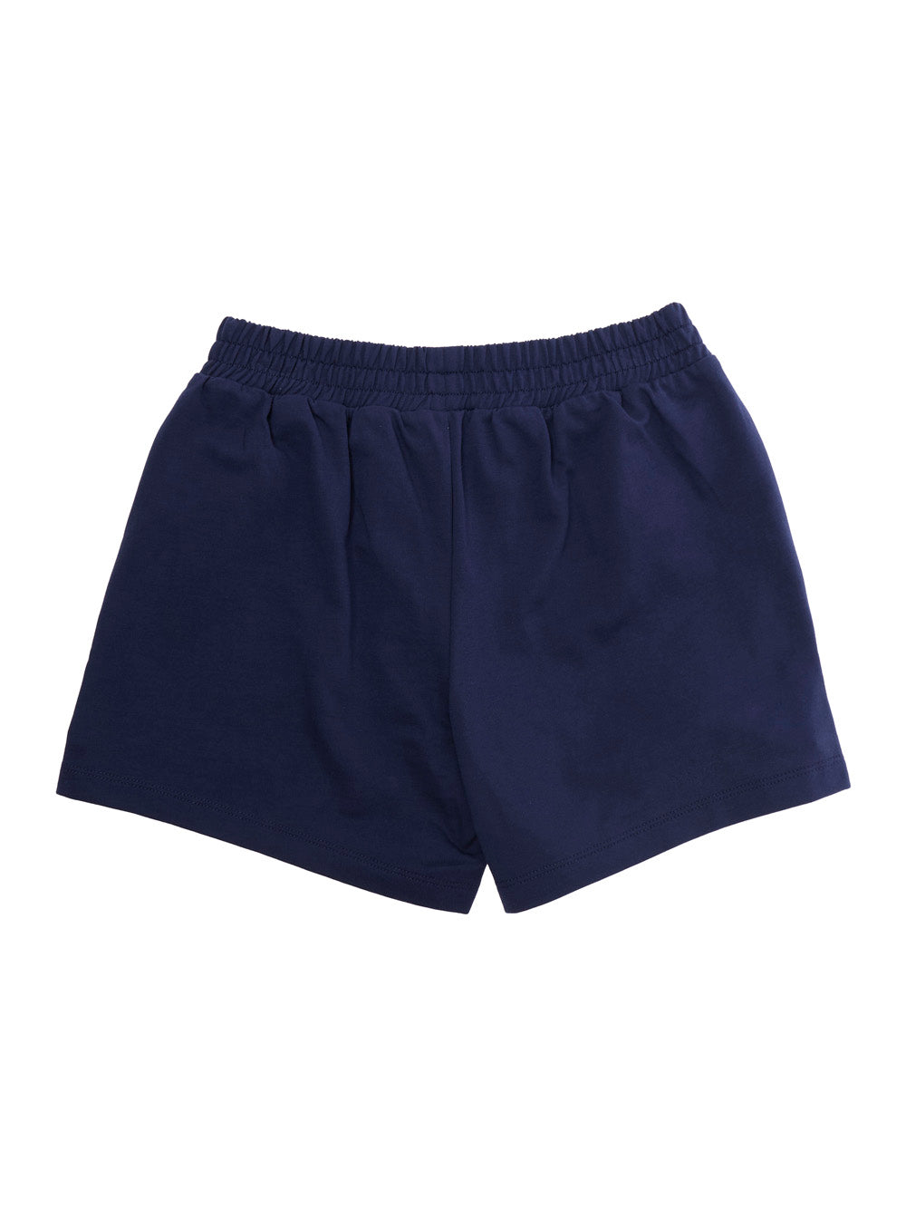Blue Shorts with Elastic Waist and Front Logo in Cotton for Girls Blu Bermuda