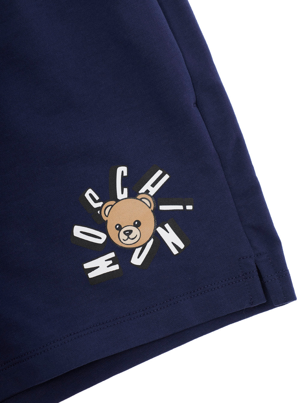 Blue Shorts with Elastic Waist and Front Logo in Cotton for Girls Blu Bermuda