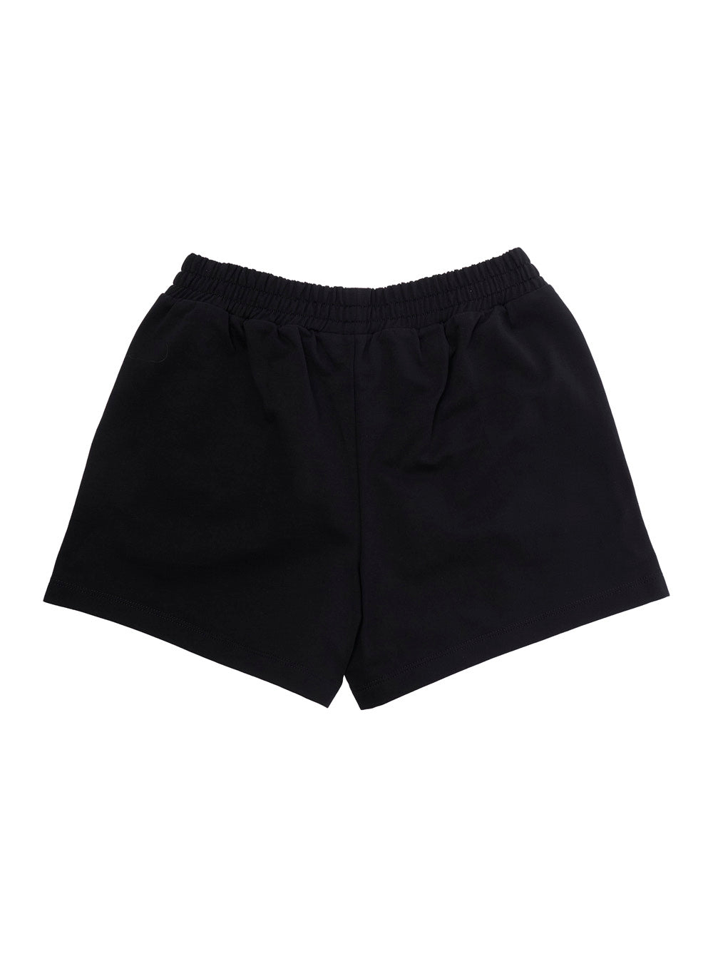 Black Shorts with Elastic Waist and Front Logo in Cotton for Girls Bermuda