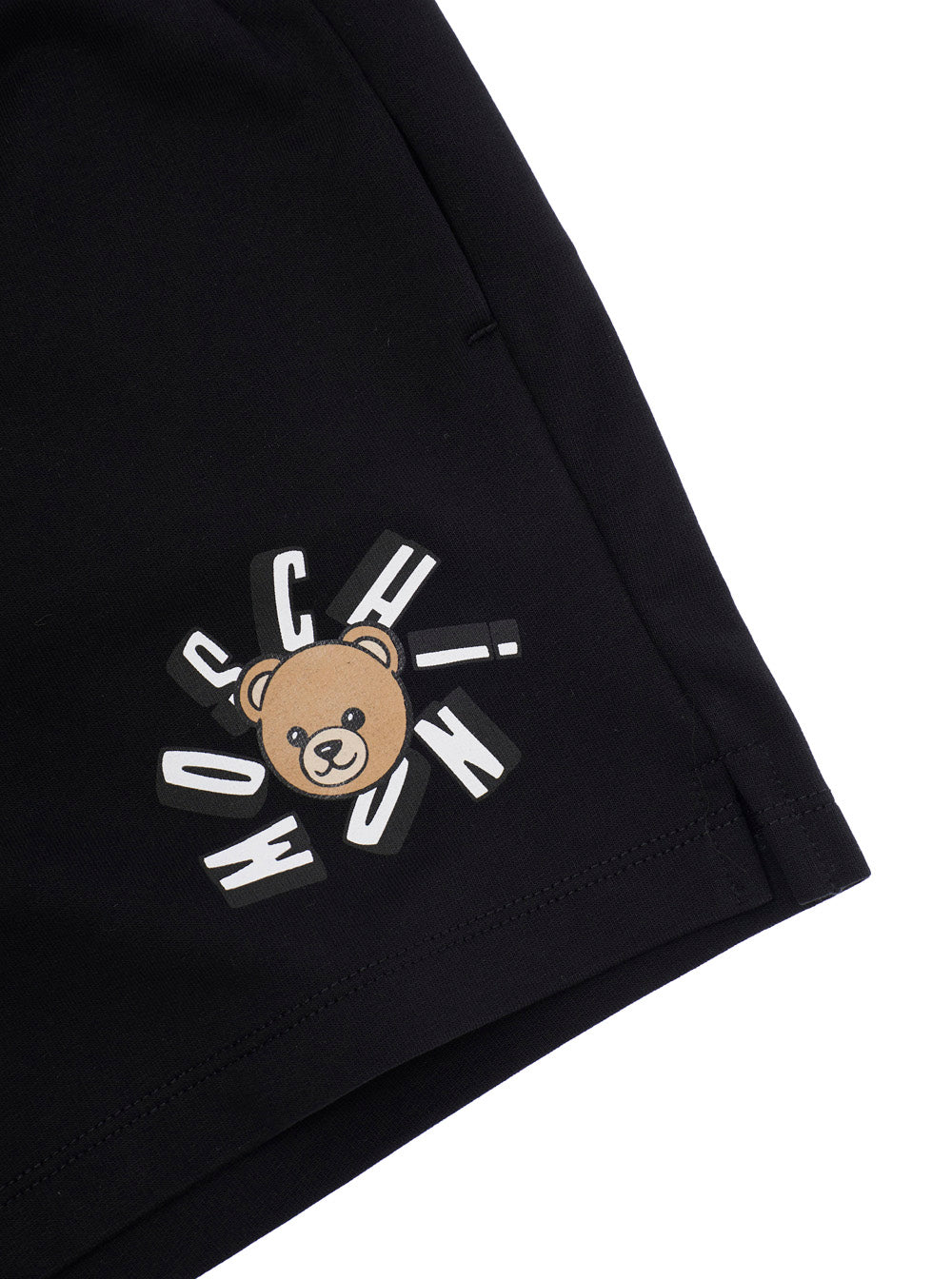 Black Shorts with Elastic Waist and Front Logo in Cotton for Girls Bermuda