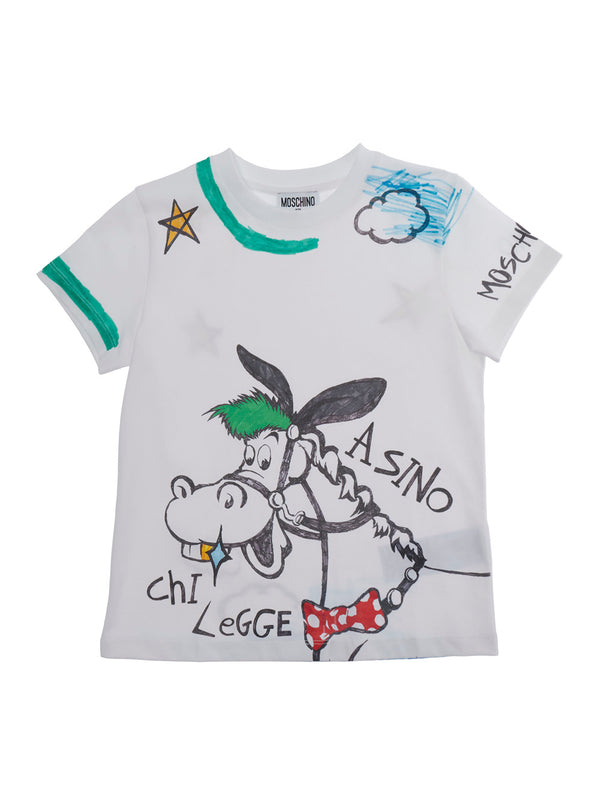 Kids T-Shirt Crew Neck White Cotton T-shirts