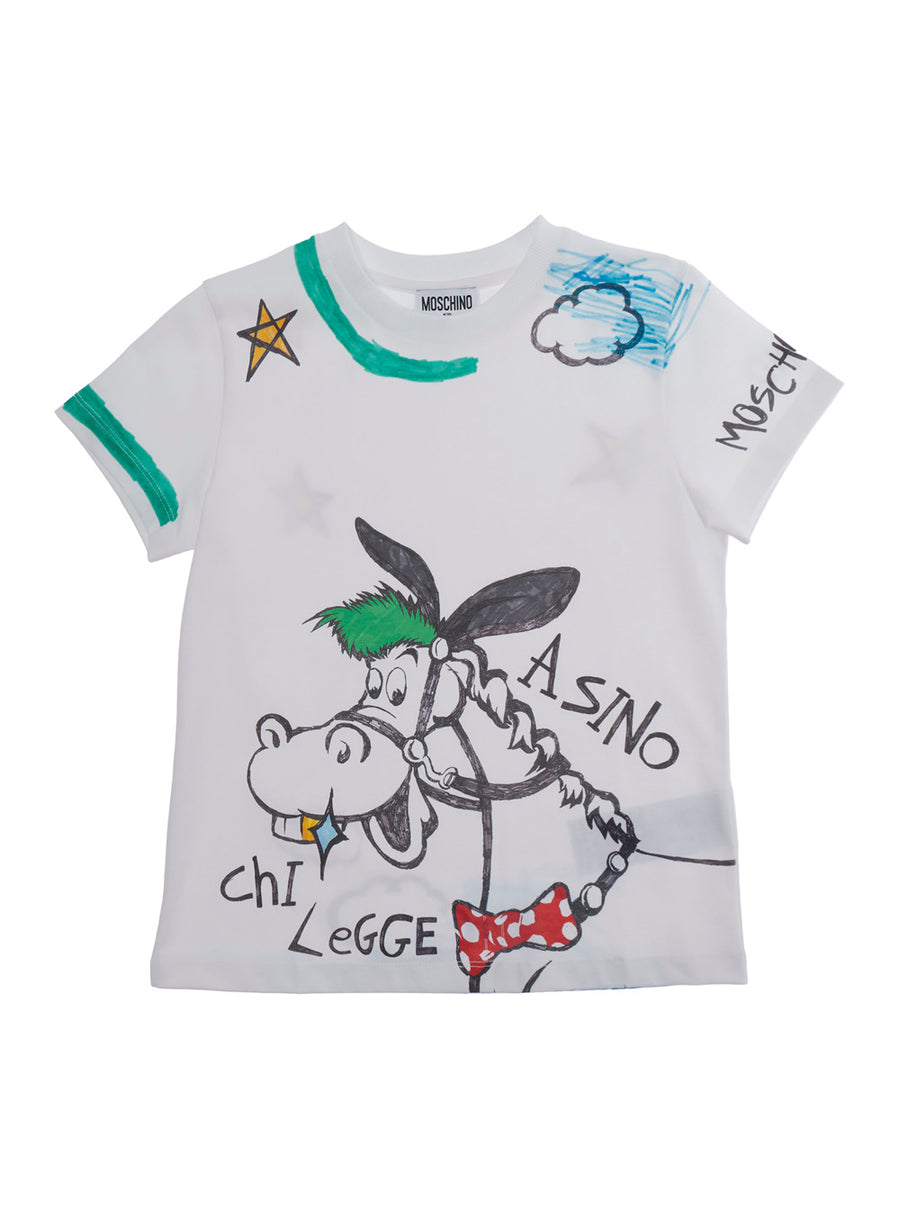 Kids T-Shirt Crew Neck White Cotton T-shirts
