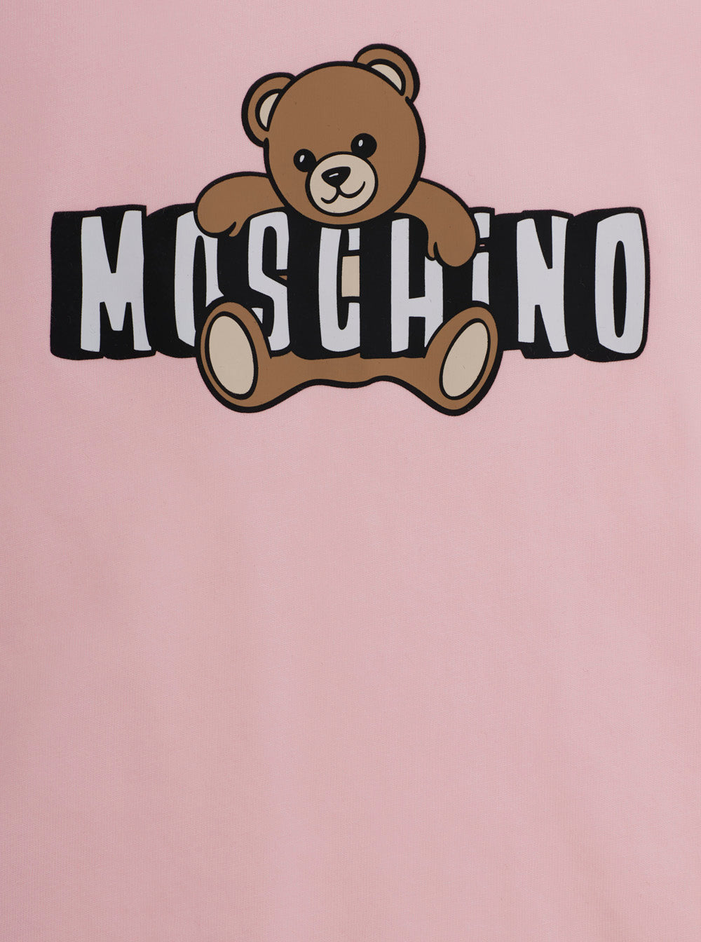Crew Neck T-Shirt with Logo Print on the Front in Pink Cotton for Kids Tshirts And Polo Shirts