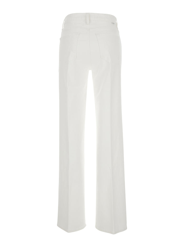 Jeans The Kick with Five-Pocket Design in White Cotton for Women Elastane