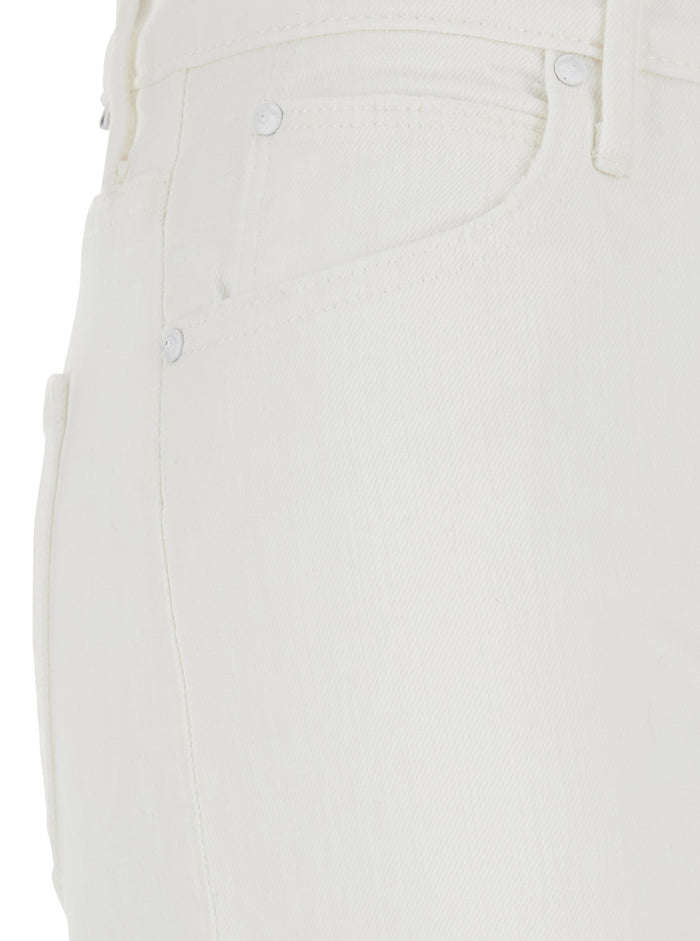 Jeans The Kick with Five-Pocket Design in White Cotton for Women Elastane