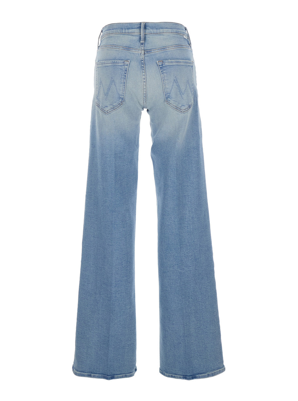 The Mid Rise Mavin Sneak Light Blue Jeans with Belt Loops and Logo Embroidery on Rear in Denim Woman