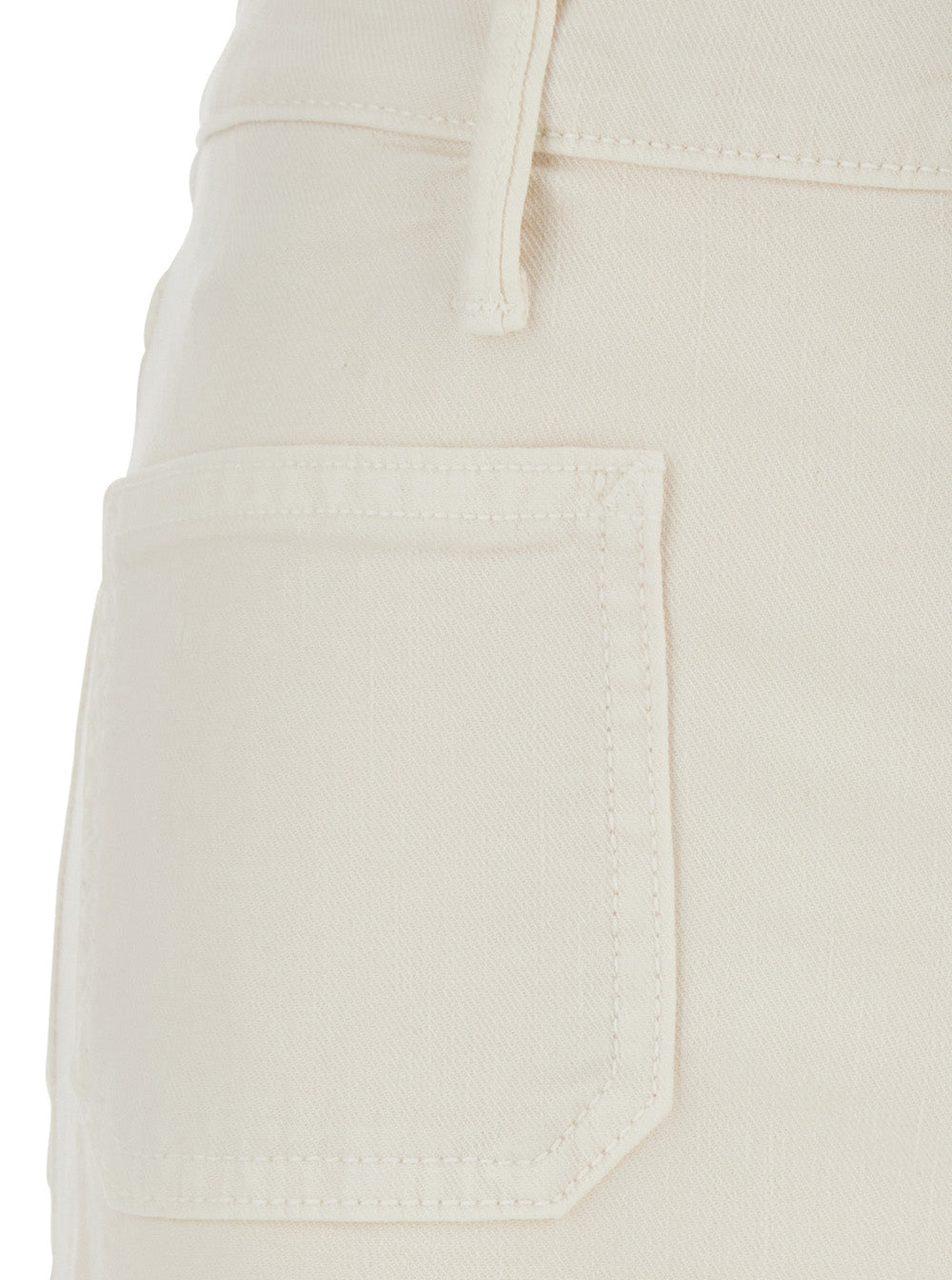 THE PATCH POCKET TWISTER FRAY White Cotton Lyocell Elastane Jean