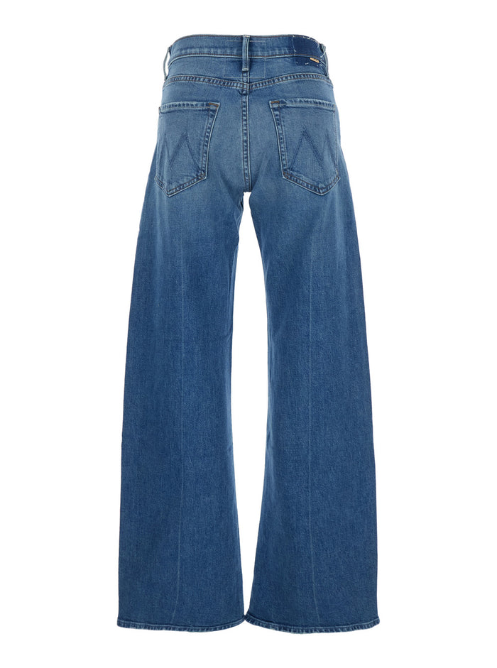Jeans The Mid Rise Lasso Sneak with Belt Loops and Wide Leg in Blue Denim for Women Blu Cotton Elastane