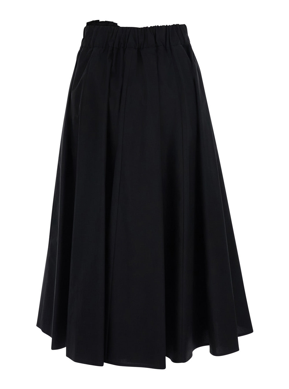 Black Gonna-Skirt With Pleated Design Cotton For Women