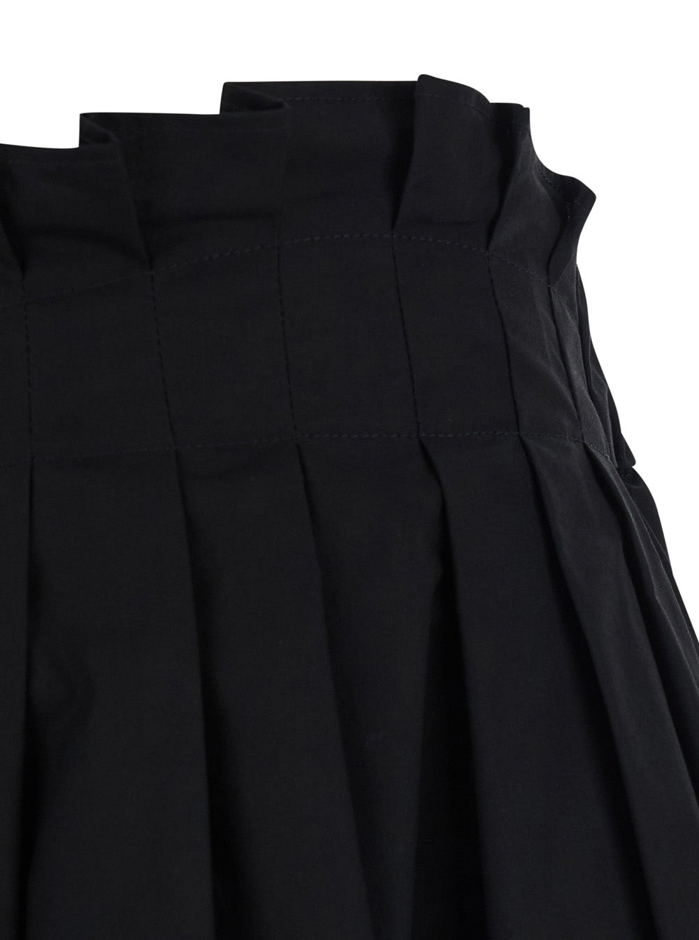 Black Gonna-Skirt With Pleated Design Cotton For Women