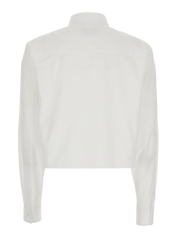 Shirt White With Classic Collar And Long Sleeves Cotton For Women Blouses