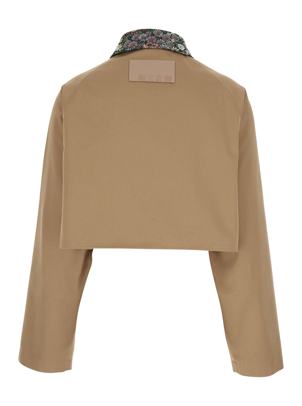 Beige Jacket With Front Closure And Cotton Pockets For Women