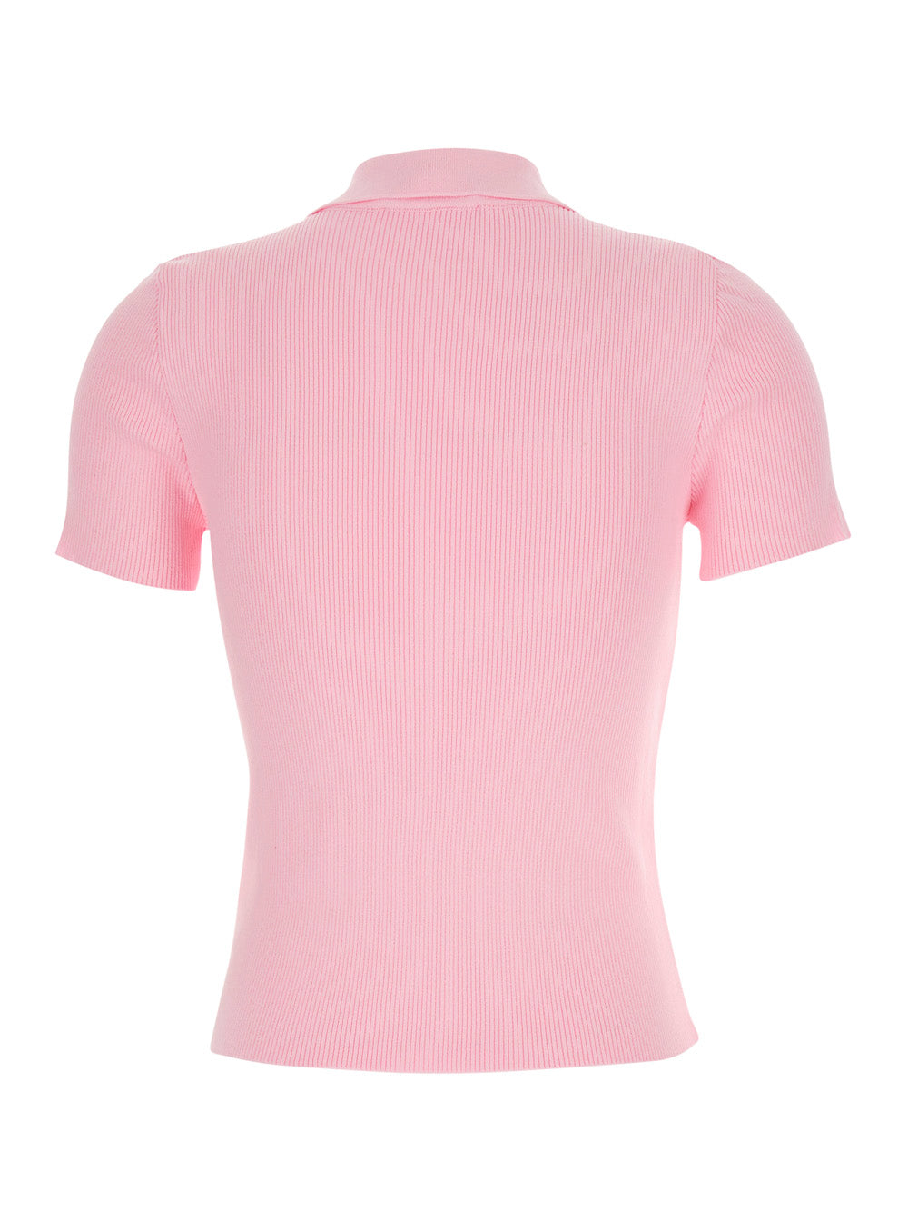 Pink Dress-Sweater With Long Sleeves And Round Neck Viscose For Women Polyester Tshirts Polo Shirts