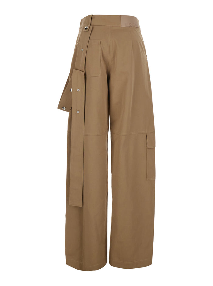 Pants - Beige With Elastic Waist Cotton Men Trousers