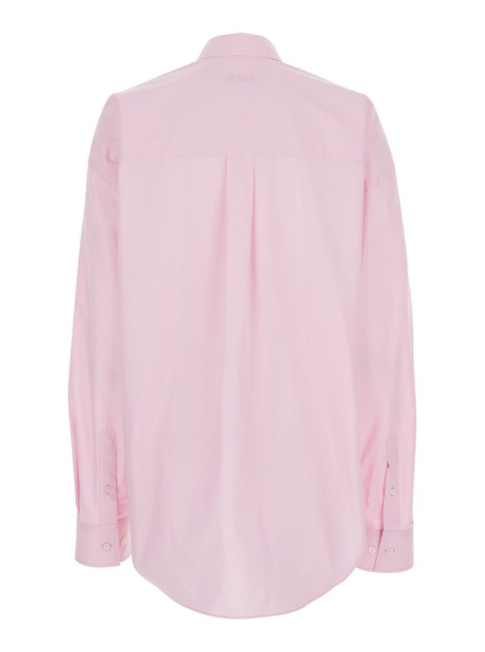 Shirt Studded Pink With Decorative Studs Cotton Women And Blouses