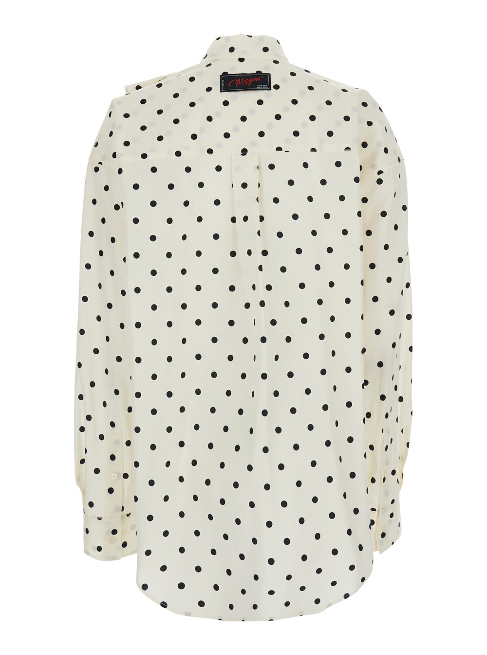 Shirt Pois Rouche White With Ruffles And Dots Cotton For Women Blouses