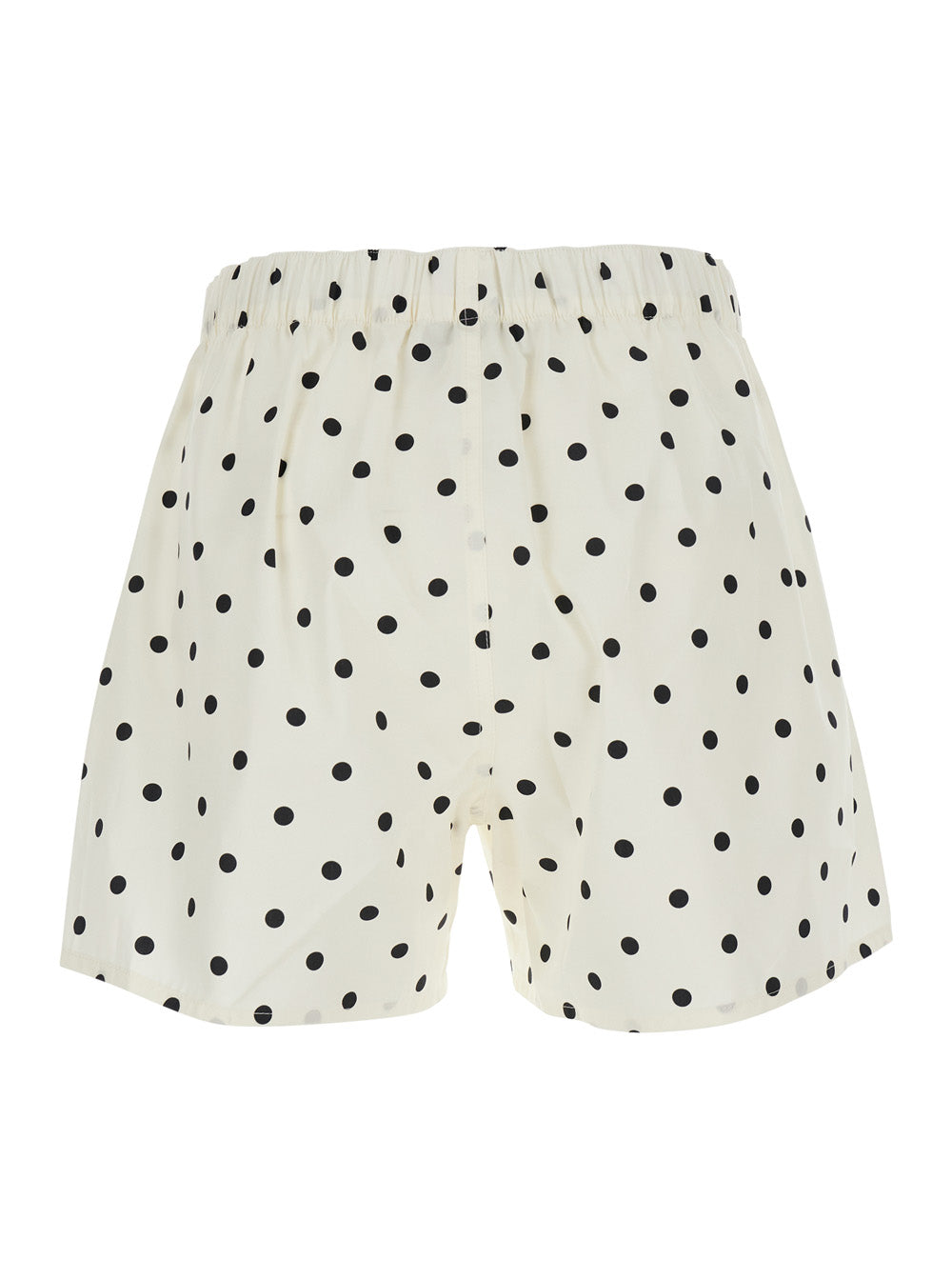 Pois Short - White Bermuda With Polka Dot Design Cotton Men And