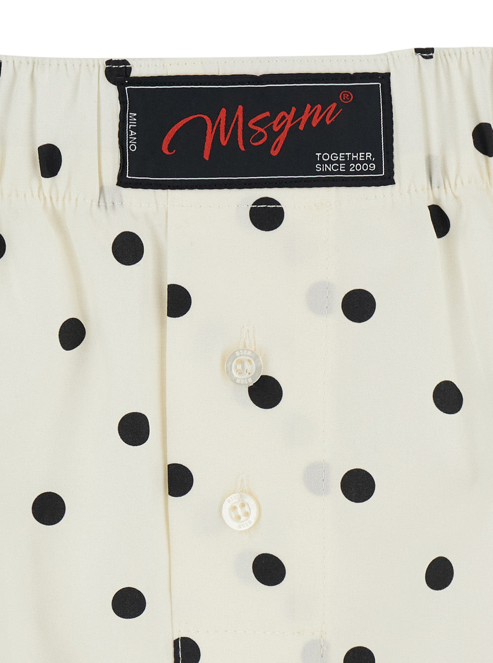 Pois Short - White Bermuda With Polka Dot Design Cotton Men And